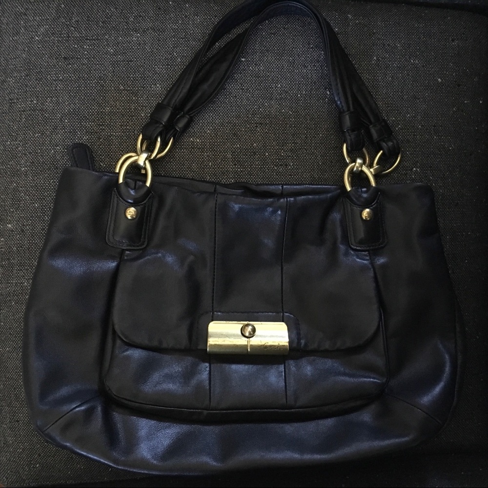 Coach Kristin Black Leather Shoulder Bag 16814